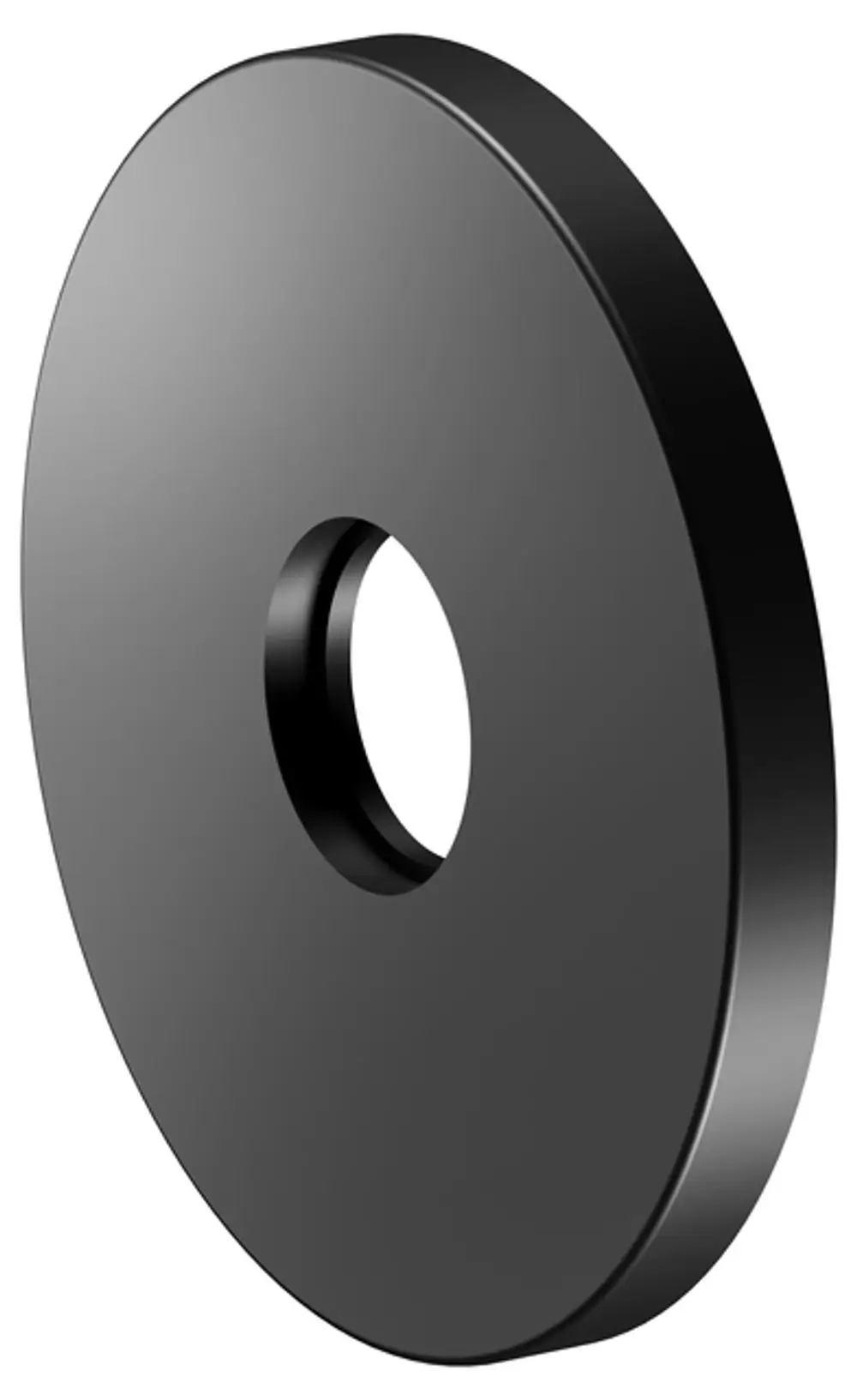 Runde Wandrosette aus schwarzem Material, designed von Keuco, mit zentralem Loch zur Befestigung, geeignet für verschiedene Anwendungen in der Badezimmerinstallation.